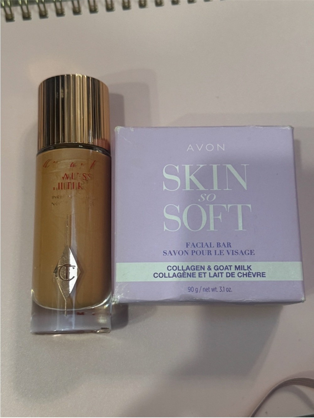 Charlotte Tilbury Flawless Filter & Avon Skin So Soft Facial Bar